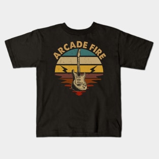 Vintage Guitar Proud To Be Arcade Name Retro Kids T-Shirt